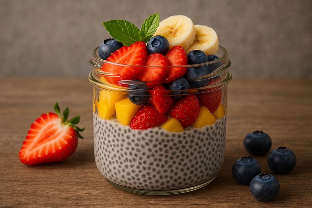 Pudding chia z owocami